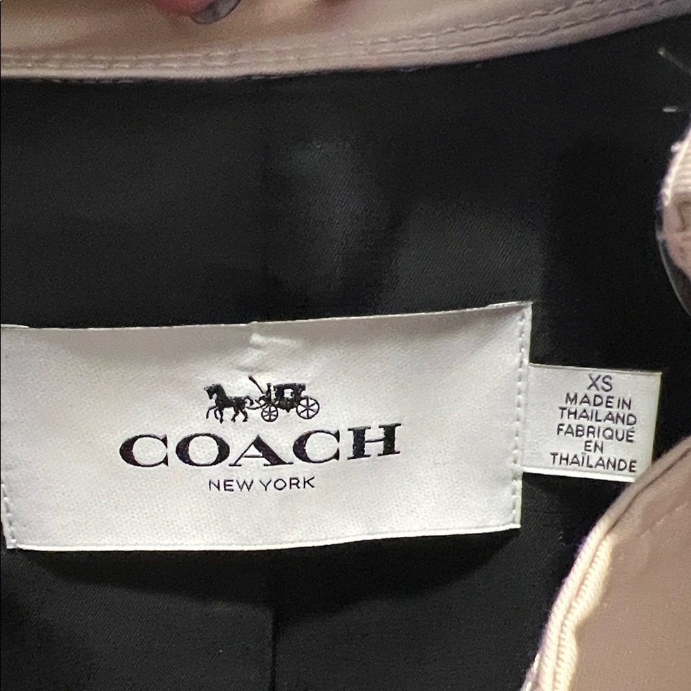 Coach Light Pink Trench Coat with Black Buttons - Picture 2 of 4